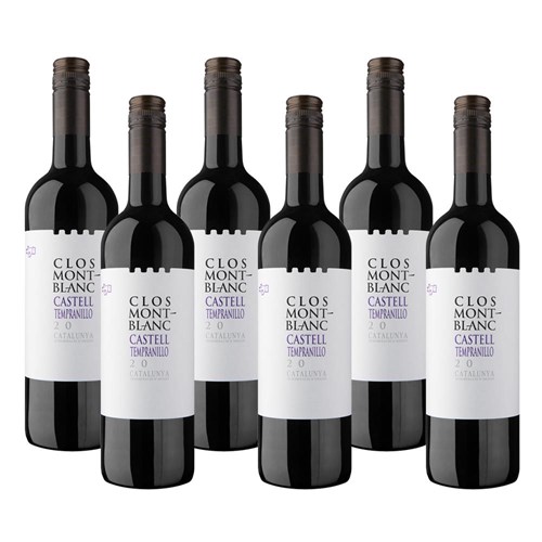 Case of 6 Clos Montblanc  Castell Tempranillo 75cl Red Wine